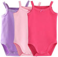 Girls Spaghetti Strap Bodysuit Sleeveless Tank Top Cotton One-Pieces Pack of by Blueleyu