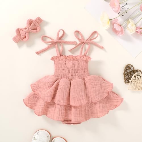 YOUNGER TREE Baby Girl Clothes Infant Summer Romper Dress Sleeveless Bodysuit - Image 2
