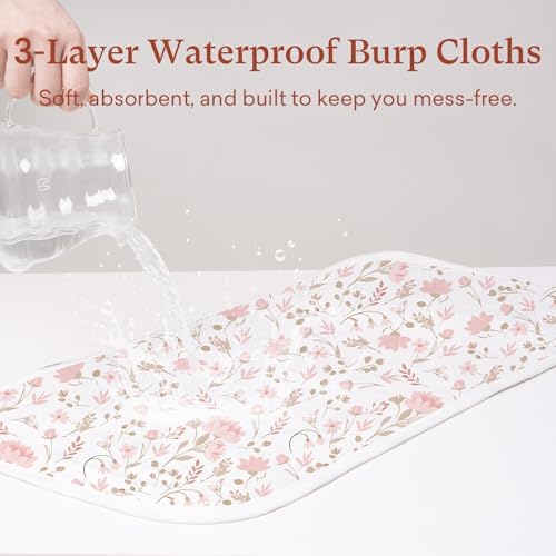 Baby Burp Cloths, Waterproof, 8 Pack, 13 x 26 Inch, Extra Large - Image 2