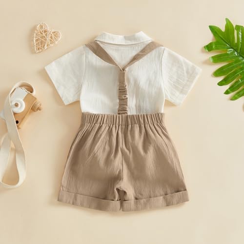 PUHHAPIEY Baby Boy Gentleman Wedding Outfit Dress Romper Suspender Pants | 0 3 - Image 4
