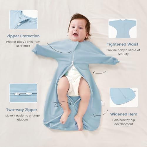 ZIGJOY Swaddle Sleep Sack 6-12 Months, 1.0 Tog Cotton Baby Swaddle Blanket - Image 3