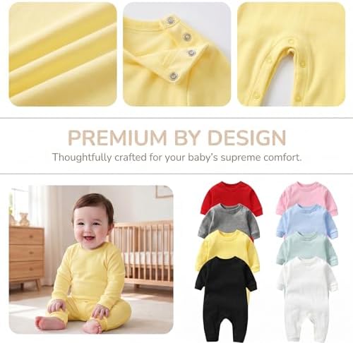 Unisex Baby romper, Long Sleeve 100% Cotton Baby Clothes, Baby Footless Jumpsuit - Image 2