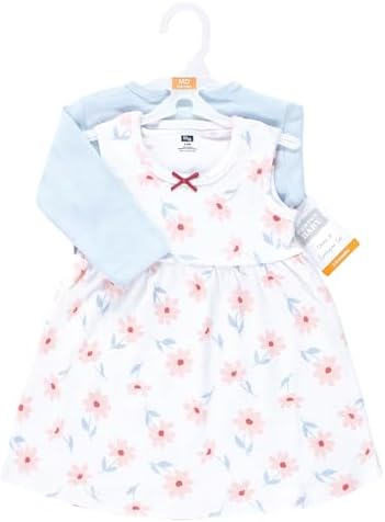 Hudson Baby Infant and Toddler Girls Cotton Dress and Cardigan Set - Image 2