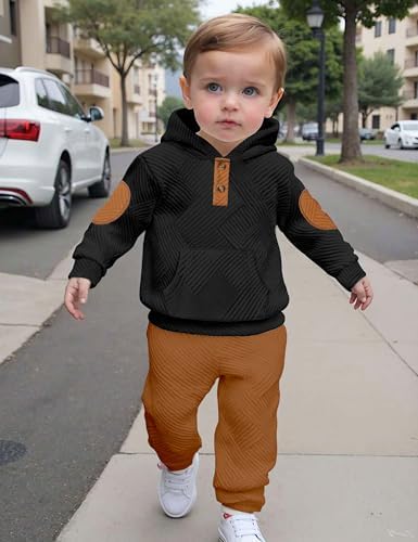 Oranchids Toddler Baby Boy Clothes Long Sleeve Hoodie Sweatshirt Tops and Pants - Image 3