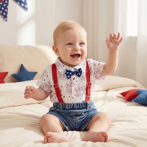 PUHHAPIEY Baby Boy Gentleman Wedding Outfit Dress Romper Suspender Pants | 0 3 - Image 3