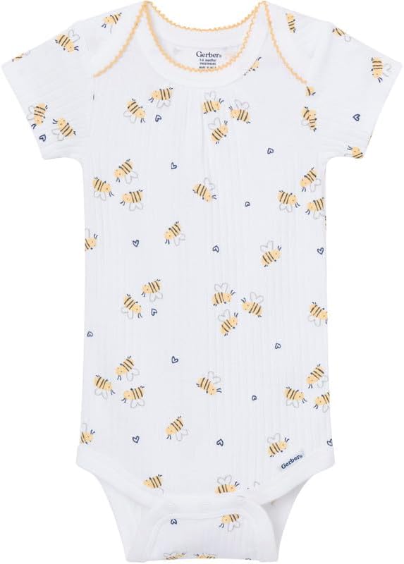 Gerber Baby Girls 4-Pack Short Sleeve Onesies Bodysuits - Image 4