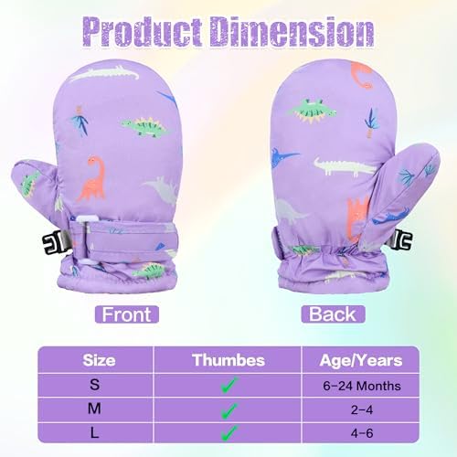 Toddler Mittens Lined Fleece Snow Gloves - Image 4