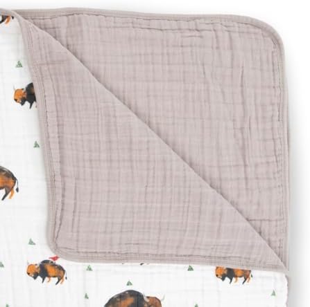 Little Unicorn Muslin Quilt Blanket | 100% Cotton Soft Multi-Layered Muslin - Image 2