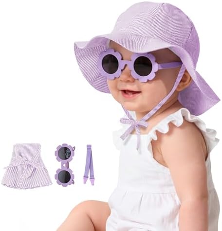 Durio UPF50+ Baby Sun Hat and Sunglasses by DURIO