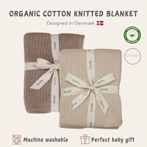 Receiving Blankets, 100% Organic Cotton Knit, Baby Swaddle 2-Pack | - Image 3