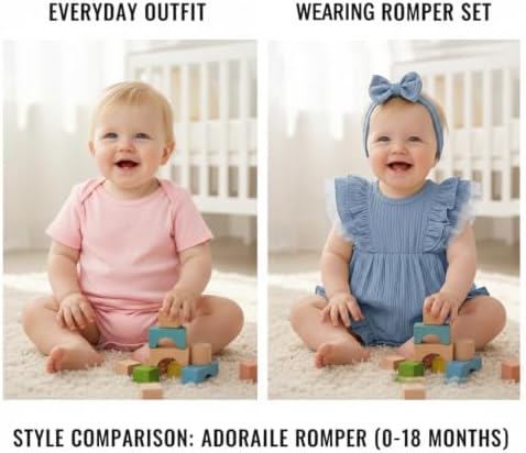TITKKOP Ruffle Bubble Romper for Baby Girl | One-Piece Shorts Jumpsuit | Summer - Image 5