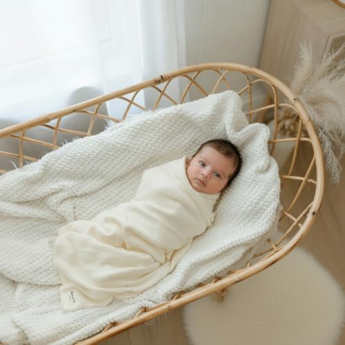 100% Luxury Organic Cotton Pointelle Knit Baby Blanket – Refined Lightweight - Image 2