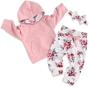 oklady Baby Girl Clothes, Hoodie Tops Floral Pant by Oklady
