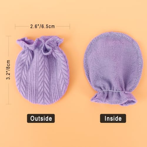 BQUBO Baby Turban Hats and Mittens Set Newborn Infant Hospital Hats Caps - Image 5