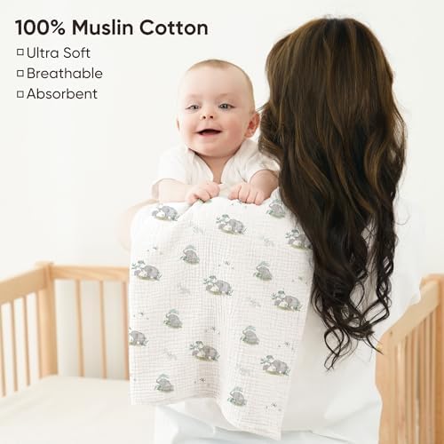 Bearmoss 6 Pack Muslin Burp Cloths - Image 2