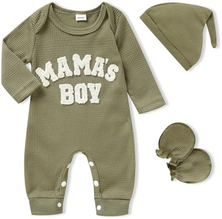 GRNSHTS Newborn Baby Boy Romper Coming Home Outfits Letter Print Bodysuit by GRNSHTS