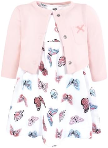 Hudson Baby Infant and Toddler Girls Cotton Dress and Cardigan Set by HudsonBaby