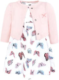 Hudson Baby Infant and Toddler Girls Cotton Dress and Cardigan Set by HudsonBaby