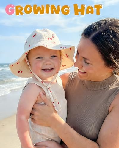 HONGTEYA Baby Sun Hat Muslin Wide Brim Toddler Girl Beach Bucket Hat - Image 6