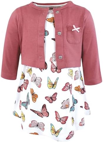 Hudson Baby Infant and Toddler Girls Cotton Dress and Cardigan Set by HudsonBaby