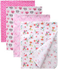 Cotton Flannel Receiving Blankets 4 Pcs, Baby Swaddle Blankets, Infant Flannel by Unknown