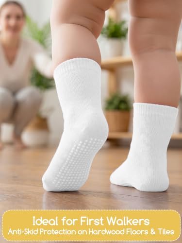 Aroveea Toddler Socks Non Slip Grip Ankle Baby 12 Pack - Image 2