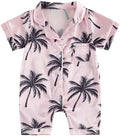 Kuriozud Baby Girl Boy Romper Pajamas Onesie Short Sleeve Button Down Pjs by Kuriozud