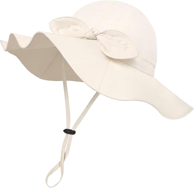 Baby Girl Sun Hat with UPF 50+ Outdoor Adjustable Beach Hat with Wide Brim by DANMY