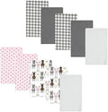 Luvable Friends Hudson Baby Flannel Burp Cloths 10pk, Barn Pals Pink by Luvable+Friends