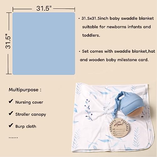 Ylsteed Baby Swaddle Blanket and Headband Set, Newborn Receiving Blanket - Image 5
