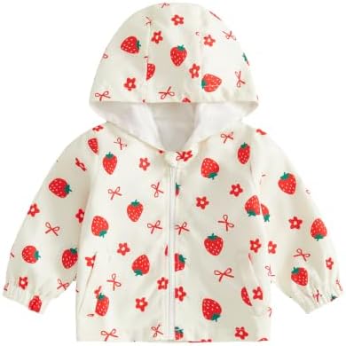 Toddler Baby Girl Windbreaker Jacket Zip Up Hoodie Long Sleeve Sweatshirt by Emmababy