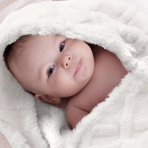 VitalCozy 4 Pcs Fleece Baby Blankets 3D Plush Soft Newborn, Khaki Set | - Image 5