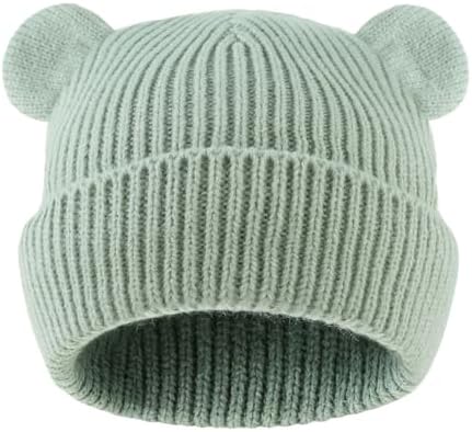 Bear Baby Beanie Knitted Baby Winter Hat Infant Toddler Boys Girls Beanie by MniJiza