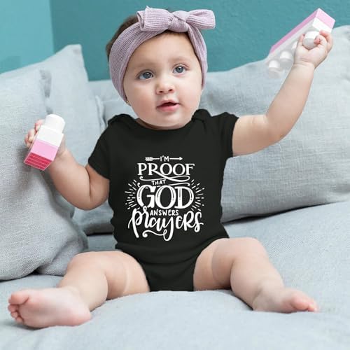 listery I'M Proof That God Answers Prayers Baby Bodysuit Baby Religious Infant - Image 3