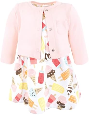 Hudson Baby Infant and Toddler Girls Cotton Dress and Cardigan Set by HudsonBaby