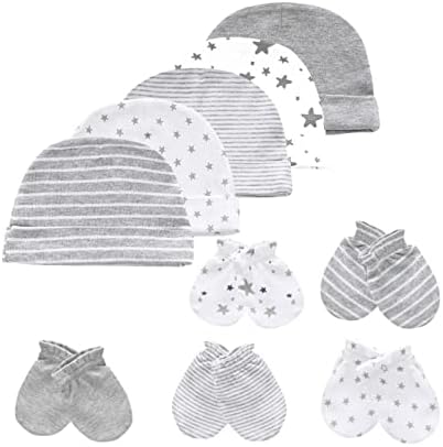 MAMIMAKA Baby Hat and Mittens Set Newborn Baby Hats Caps by MAMIMAKA