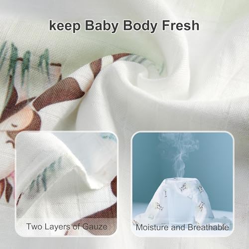 Baby Swaddle Blankets, Bamboo Muslin Receiving Blanket | 2-Pack, Lightweight & - Image 3