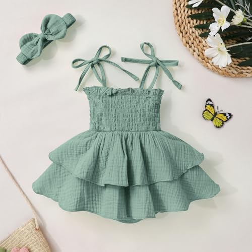 YOUNGER TREE Baby Girl Clothes Infant Summer Romper Dress Sleeveless Bodysuit - Image 3