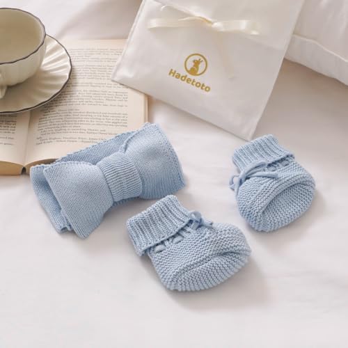 Hadetoto Baby Headband and Booties Set, 100% Organic Cotton - Image 4