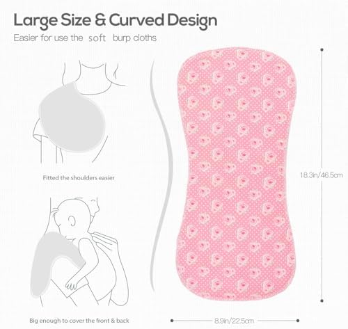 8 Pack Baby Burp Cloths, Unisex - Image 2