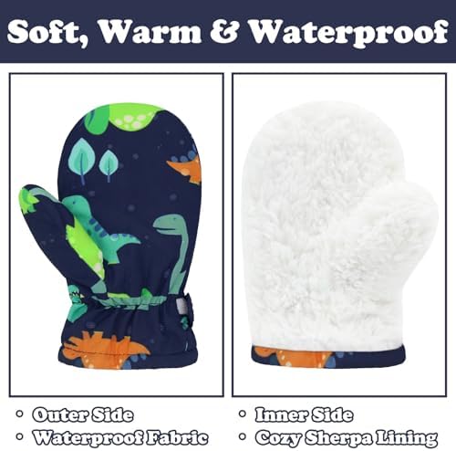Sarfel Toddler Mittens Waterproof Toddler Gloves Baby Winter Mittens Toddler - Image 5