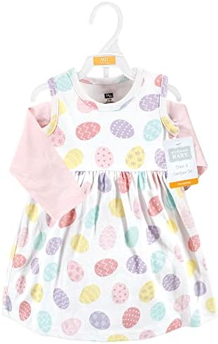 Hudson Baby Infant and Toddler Girls Cotton Dress and Cardigan Set - Image 2