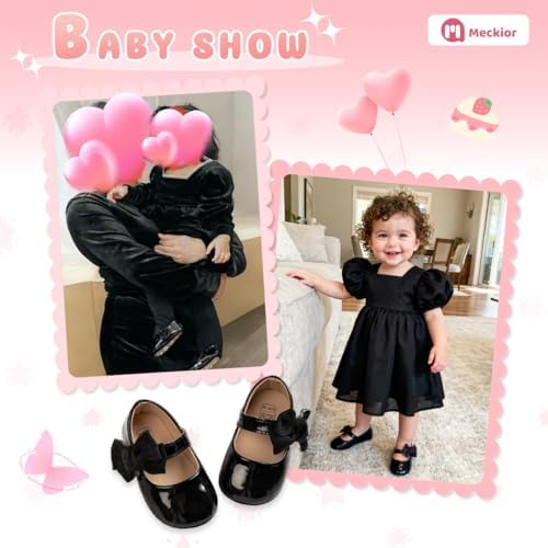 Meckior Infant Baby Girls Soft Sole Bowknot Princess Wedding Dress Mary Jane - Image 4