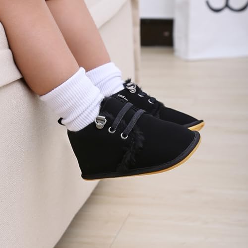 Baby Boys Girls Booties Fleece Anti-Slip Soft Sole Boots Toddler First Walker - Image 2
