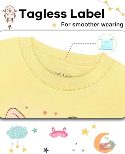 DAUGHTER QUEEN Girls Summer Pajamas Set 4 Pieces 100% Cotton Sleepwear Size 18 - Image 3