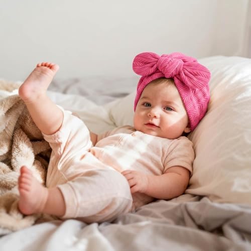DRESHOW BQUBO Newborn Baby Bow Knot Turban Hat Hospital Hat Baby Infant Beanie - Image 3