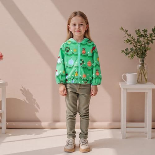 Toddler Girl Windbreaker Jacket Strawberry Baby Girls Hooded Fall Jackets Long - Image 2