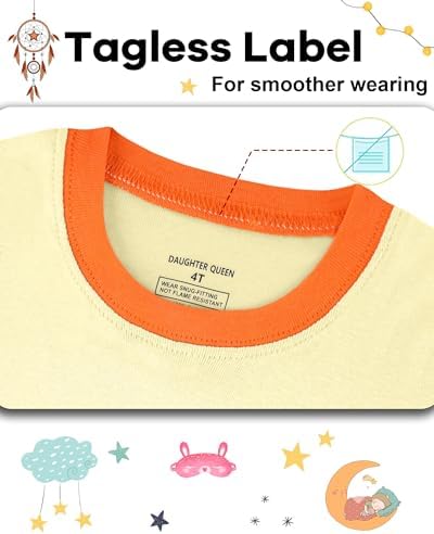 DAUGHTER QUEEN Girls Summer Pajamas Set 4 Pieces 100% Cotton Sleepwear Size 18 - Image 3