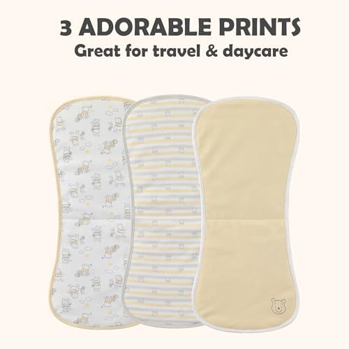 Disney Baby Burp Cloths 3-Pack – Mickey Mouse and Minnie Mouse Soft Absorbent - Image 7