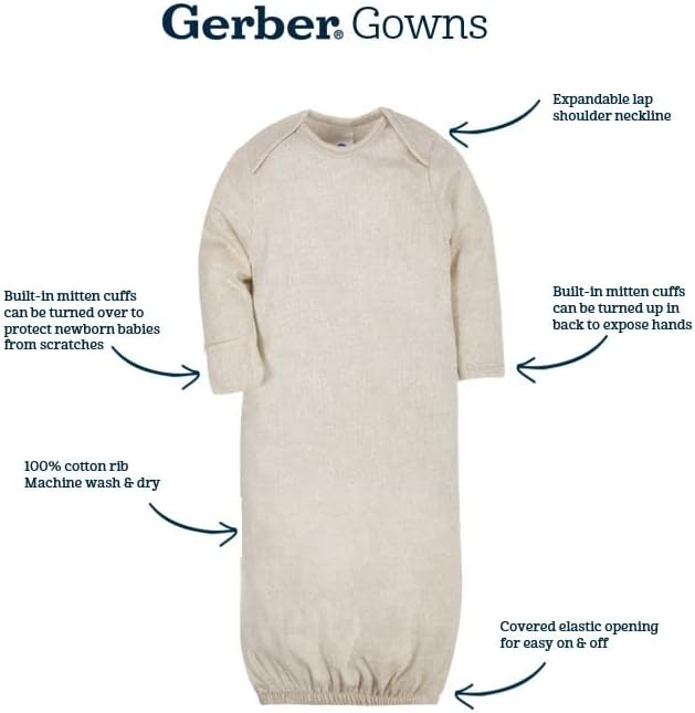 Gerber Baby Boys & Girls 4-Pack Sleeper Gown - Image 6